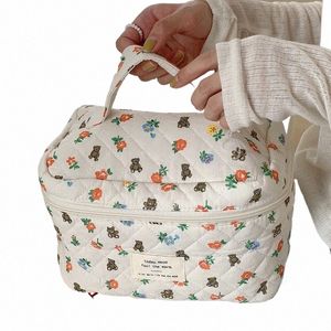 Liberty Quilting Cott Makeup Bag Women Zipper Cosmetic Organizator Duże pudełko z materiału Śliczne makijaż torebka przenośna obudowa toaletowa 63lf#