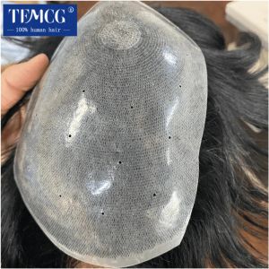 Base microskin silicone di protesi maschile al 100% sostituzione umana da uomo toupee parrucche biologiche traspirabili per uomini