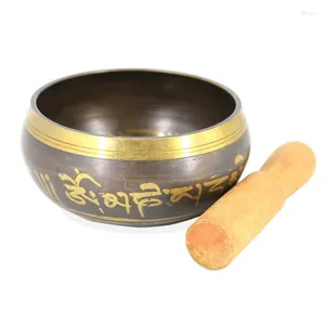 Dekorativa figurer 8cm Tibetanska skålar Nepalesiska buddhistiska Chanting Yoga Meditation Bowl Sound Therapy Copper Religion Carft