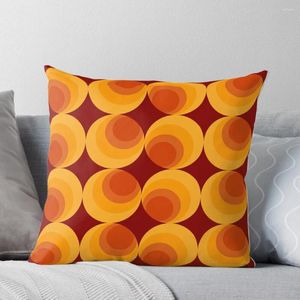 Pillow Seventies Burnt Orange Pattern Throw Christmas Covers Autumn Decoration S For Sofa