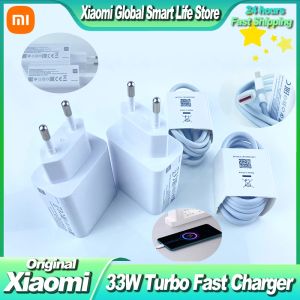 Kontroll Original Xiaomi Charger 33W EU Turbo Fast Charging 6A Typ C -kabel för Redmi Note 9 Poco X4 Mi 10 9 9T Pro Obs 10 K20 K30 K40