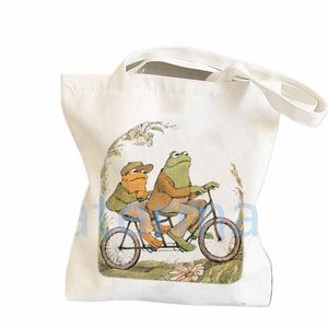 Холщовая большая сумка с лягушкой Холстовая большая сумка с жабой Froggy Gallore Холстовая большая сумка Аниме Магазин Сумки Сторона для дамского подарка v6oS #