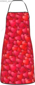 Schürzen Herzen Muster Liebe und Valentinstag Schürze Küchenkoch wasserdicht verstellbarer lustiger Schürze für Valentinstag Dekoration Y240401