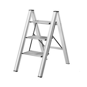 LIYIVNAA 3-step Folding Step Stool with Anti Slip Wide Tread 300 Pounds (approximately 149.7 Kilograms) Capacity Lightweight Portable Aluminum Sier Ladder