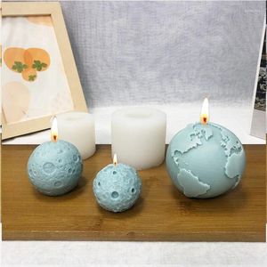 Pişirme Kalıpları Diy uzay gezegen Moon Earth kokulu mum silikon kalıp mineral taş çikolata yapım kalıplar