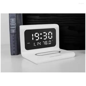 Masa saatleri Akıllı Elektronik Saat Alarm Saatleri Kablosuz Çoklu Eğlence Hızlı Telefon Şarj Cihazı