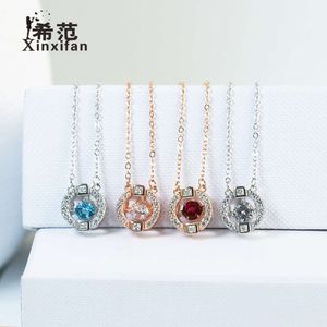 Colar de coração pulsante de prata pura de marca chinesa, corrente de clavícula feminina, ouro rosa 18k, pingente de zircão moderno e dinâmico, feminino