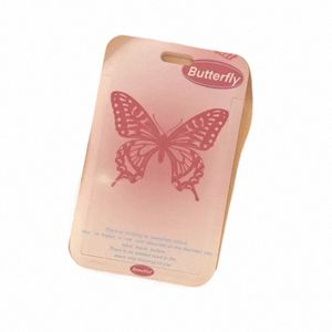 office Supplies Staff Working Cards Holder Pink Butterfly Letter ID Bus Bank Card Holder for Student Cards Protecting Holder Bag t0Sz#