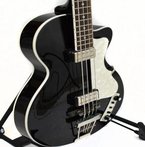 4 String 1960039S Hofner Keman Kulübü Siyah Elektrik Bas Gitar 30 Şeridi Kısa Ölçekli Beyaz İnci Pickguard8663587