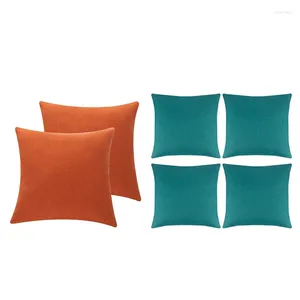 Pillow Case 6 Pcs Outdoor Waterproof Throw Covers Water Resistant Garden Chair Cushion 2 Orange & 4 Blue-Green