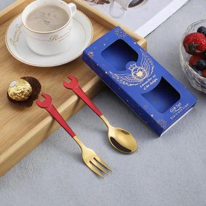 Cucchiai 1 Set Paletta da dessert Impugnatura comoda Facile da pulire Robusto antiruggine Souvenir creativo Cucchiaio chiave in acciaio inossidabile di bell'aspetto