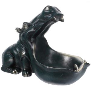 Plates Hippo Home Furnishings Living Room Storage Tray Candy Bowl Unique Decor Jar For Office Desk Statue Key Holder Dish Resin Funny