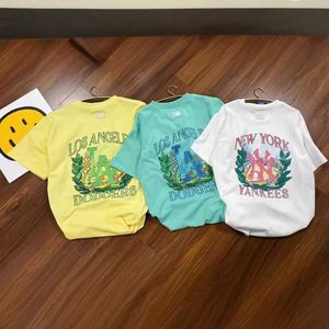 Mlb Couple Sports Academy Style T-shirt with Printed Large Short Sleeves 24 Spring Trend Chest Embroidery