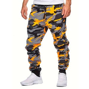 Plus size primavera camuflagem estilo hip hop plissado harem calças masculinas esportes sweatpants bolsos calças para homem 2024