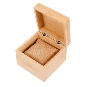 Caixas de relógio Caixa de madeira resistente organizador de armazenamento pulseira simples