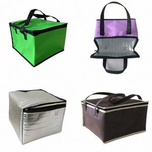 Borsa termica termica isolante Pranzo fresco Alimenti Scatole per bevande Conservazione di bevande Borse refrigerate quadrate grandi Zip Picnic Borse in stagnola per alimenti