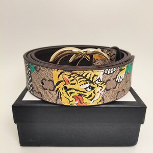 Pasy dla mężczyzn Designer Pas Kobiety 3,8 cm szerokość Paski Tiger Lett G Printing Man Kobiet Paski Luksusowe prawdziwe skórzane klasyczne BB Simon Belt Hurtowe Cintura