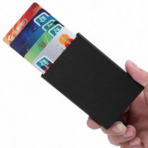Anti-stöld ID-kreditkortshållare minimalistisk tunn aluminium metall plånböcker fickfodral bank kvinnor män plånbok kreditkortslåda l3cn#
