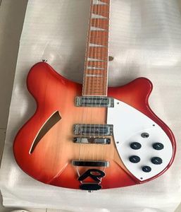 Kina gjorde 12 String Guitar Cherry Red 12 Strings Electric Guitar Semi Hollow Body Triangle Mother of Pearloid Fingerboard Inlay6738199