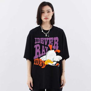 フォールズグース春/夏2024年中国シックブランドハイストリートレターフォームプリント半袖Tシャツ男性と女性向け