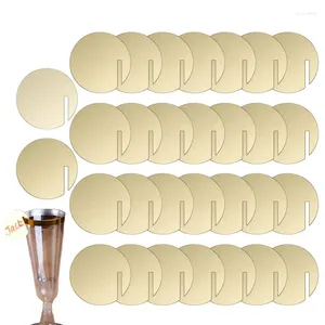 Party Decoration Wine Glasses Tag 30PCS Acrylic Circle Drink Tags Glass Markers & Charm DIY Label Circles For Wedding