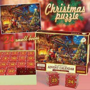 2023 Calendario dell'avvento del puzzle di Natale per bambini e adulti 24 giorni Calendari di conto alla rovescia per ragazzi ragazze 1008 pezzi puzzle 24 scatole