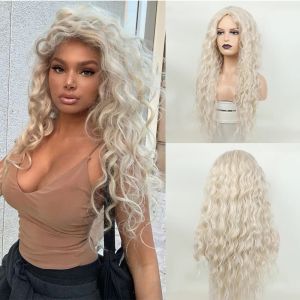 Wigs Long Curly Hair Wigs Blonde Ash Platinum Natural Wavy Wig Fluffy Synthetic Purple Pink Ginger Ombre Cosplay Wigs for Women