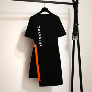 150kgプラスレディースサマールーズレターTシャツドレスバスト157cm 6xl 7xl 8xl 9xl 10xl短剣