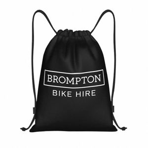 Brompa Bike DrawString ryggsäck Sports Gym Bag for Women Men Training Sackpack A9BH#