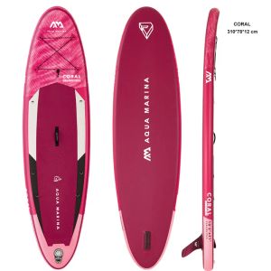 2022 CORAL FEMALE SUP 310*78*12cm lady inflatable surfboard stand up paddle board surf water sport boat dinghy raft