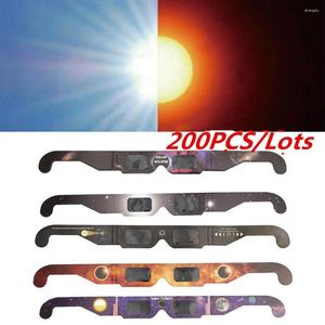 Outdoor Eyewear 200/Lot Professional Solar Eclipse Glasses 2024 Safe 3D Paper Anti-uv Viewing Protects Eyes Random Color