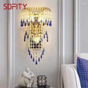 Lampa ścienna Schota współczesna kryształowa sztuka halowa salon sypialnia nocna luksusowy korytarz el korytarza