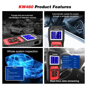 Konnwei KW460 OBD2診断スキャナー自動診断ツールOBDIIおよびEOBDチェックエンジンコードリーダーのメルセデス/KW208/KW510