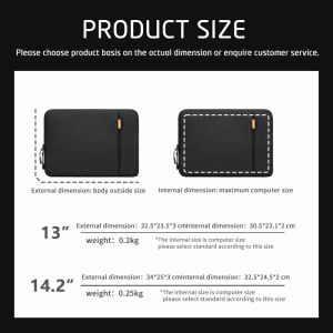 Laptop Sleeve For Macbook Pro Air Office 13 14.2 Inch Notebook Case Handbag For Asus Zenbook 14" Waterproof Black Notebook Pouch