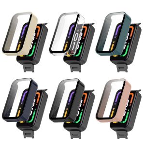 För Redmi Smart Band Pro Housing Case Tempered Film Screen Protector stötsäkra ett stycke Shell Smart Watch Bumper Cover