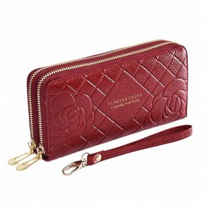 new Phe Purses Women Wallets Big Female Purse Leather Brand Retro Ladies Lg Woman Wallets Card Clutch Double Zipper D-7992 a5Ff#