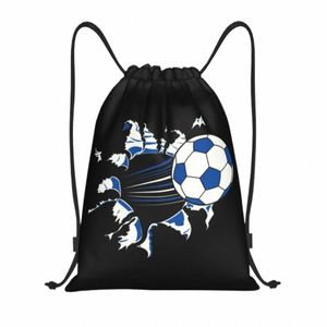 Soccer Goceie DrawString ryggsäck Sports Gym Bag For Women Men Football Player Sport Training Sackpack O1XJ#