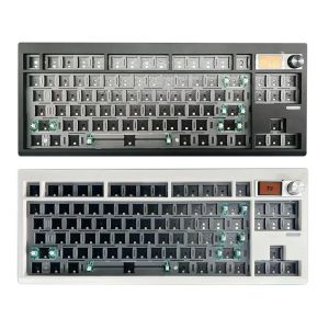 Kit de teclado mecânico GMK87 Mecânica Teclado Ergonômico 87Keys Hotswap com a tela Bluetooth compatível com Bluetooth/2,4GHz/Tipo-C para Win/Mac