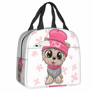 fresco Yorkshire Terrier Resuable Lunch Boxes Donna Multifuncti Carto Dog Cooler Cibo termico Borsa da pranzo isolata Lavoro d'ufficio s34N #