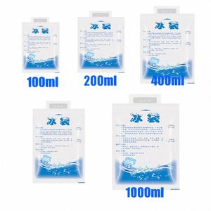 100/200/400/600 / 1000ml Ice Pack Gel Dry Cooler Bag Reutilizável Engrossado Água Injecti Icing Bag Cold Compr Refrigerar U5Ay #