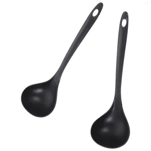 Spoons 2Pcs Porridge Soup Deep Pot Spoon Rice Cutlery Noodles Scoop With Long Handle Kitchen Utensils Supplies (