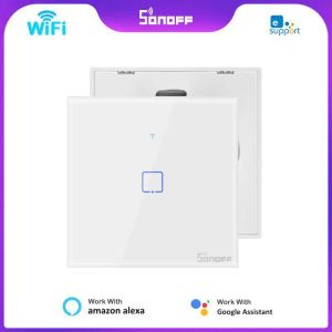 Kontrol Sonoff TX Serisi T0 EU/ UK/ ABD Akıllı Anahtar WiFi Touch Switch'ler Ewelink Alexa Google Home uzaktan kumandası üzerinden duvar ışık anahtarı