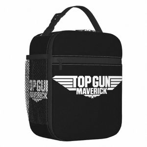 Top Gun Logo White Maverick Resuable pudełka na lunch Kobiety film wielopunktowy chłodnica termiczna izolowana torba na lunch Praca biurowa 865H#