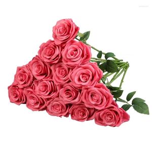 Decorative Flowers 5pcs Fake Roses Artificial Silk Faux Rose Flower Long Stems Bouquet For Arrangement Wedding Centerpiece Party Home Kitch