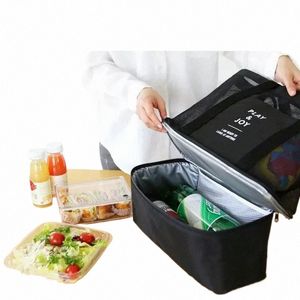 Borsa isolante Borsa da picnic a doppio strato Borsa da pranzo sportiva per uomo e donna Borsa per il pranzo in ufficio Borsa per il ghiaccio U76l #