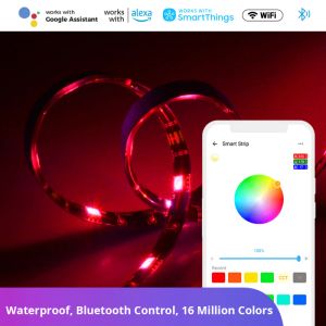 Kontroll Sonoff L2 LED Light Strip Waterproof 5050 RGB Cuttable LED Strip Förstärkare/adapter/fjärrkontrollarbete med Alexa Google Alice