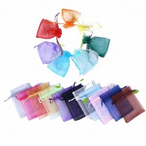 100 stks/partij organza tas sieraden tule trekkoord tas sieraden verpakking display & sieraden zakjes bruiloftsgeschenk p661#