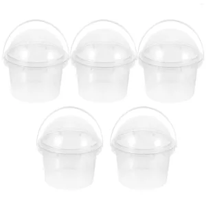 Coppe usa e getta cannucce 5 pezzi Contenitori gelati coperchi portatile Popcorn Popcorn Cibo di stoccaggio del succo di copertina