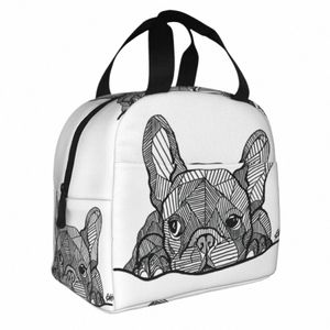 french Bulldog Lunch Bag Waterproof Insulated Thermal Warm Cooler Frenchie Dog Lunch Tote Kids School Children Food Bento Box T4As#