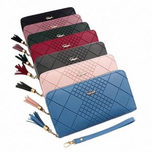 Zipper Mey Coin Purse Mulheres Titular do cartão LG PU Leather Clutch Wallet Grande capacidade Lady Wristlet Phe Bolsas Mey Pocket a77F #